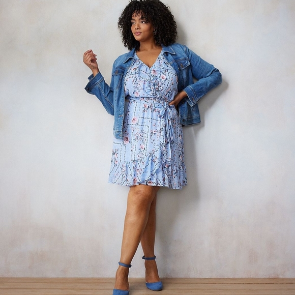 LC Lauren Conrad Floral Dress | Size 3X NWT - Picture 4 of 7